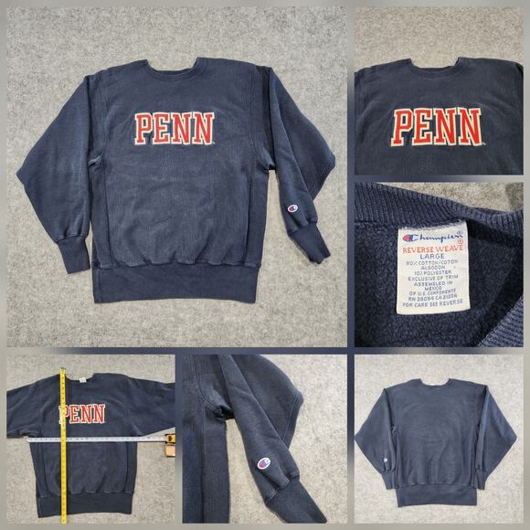 VTG 90s Champion Reverse Weave Penn State Mens L Large Crewneck Sweatshirt